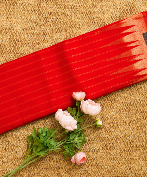 Pure Handloom Gadwal Silk Saree with Temple Border