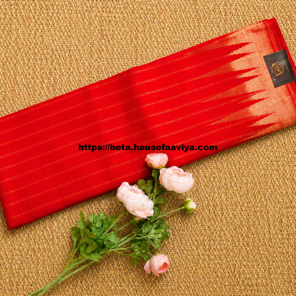 Pure Handloom Gadwal Silk Saree with Temple Border