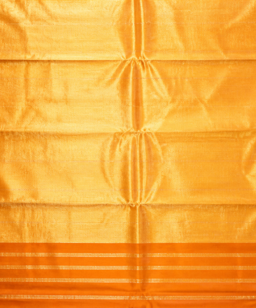 Alternative view of Pure Handloom Gadwal Silk Saree with Temple Border