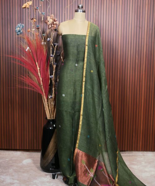Pure Jayashree Linen Paithani Design Salwar Suit