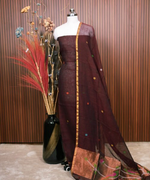 Pure Jayashree Linen Paithani Design Salwar Suit