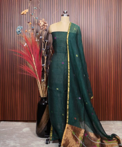 Pure Jayashree Linen Paithani Design Salwar Suit