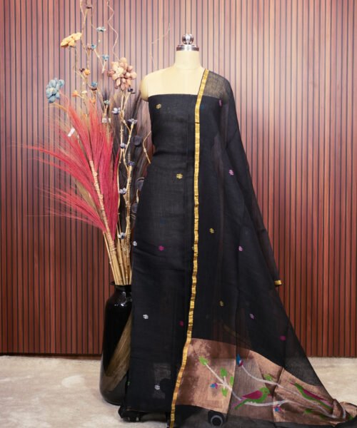 Pure Jayashree Linen Paithani Design Salwar Suit
