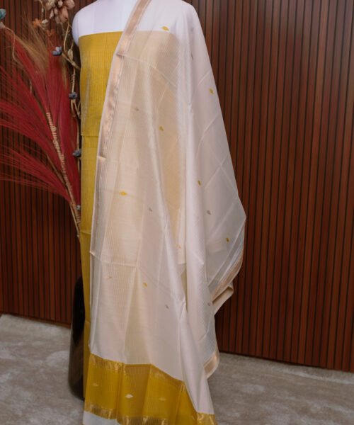 Alternative view of Handloom Maheshwari Silk Cotton Suit Set