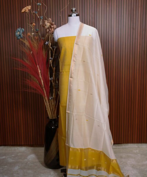 Handloom Maheshwari Silk Cotton Suit Set