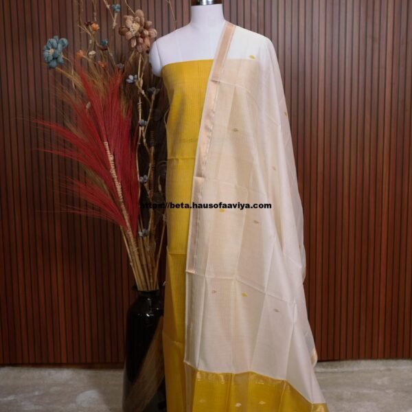 Handloom Maheshwari Silk Cotton Suit Set