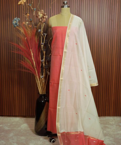 Handloom Maheshwari Silk Cotton Suit Set