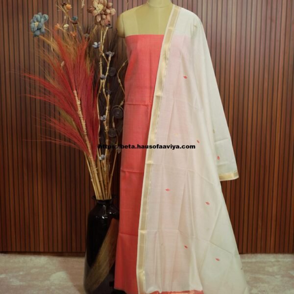 Handloom Maheshwari Silk Cotton Suit Set