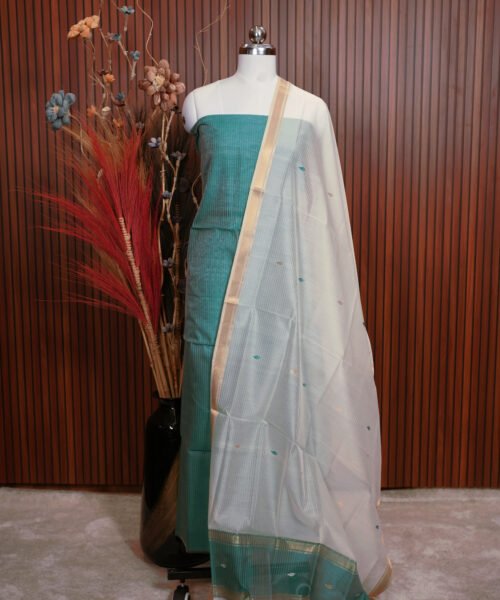 Handloom Maheshwari Silk Cotton Suit Set