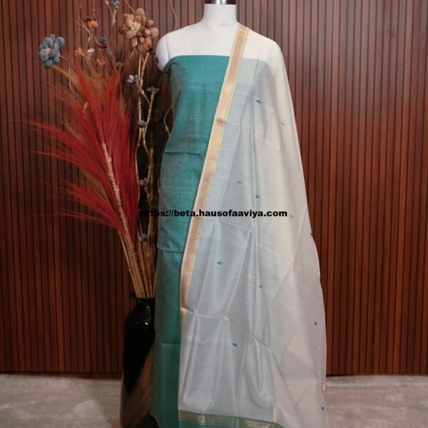 Handloom Maheshwari Silk Cotton Suit Set