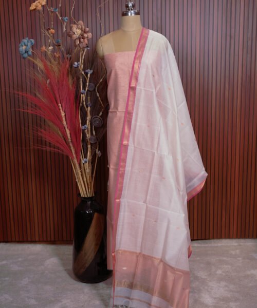 Handloom Maheshwari Silk Cotton Suit Set
