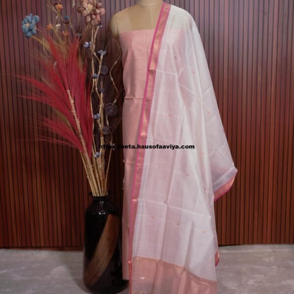 Handloom Maheshwari Silk Cotton Suit Set