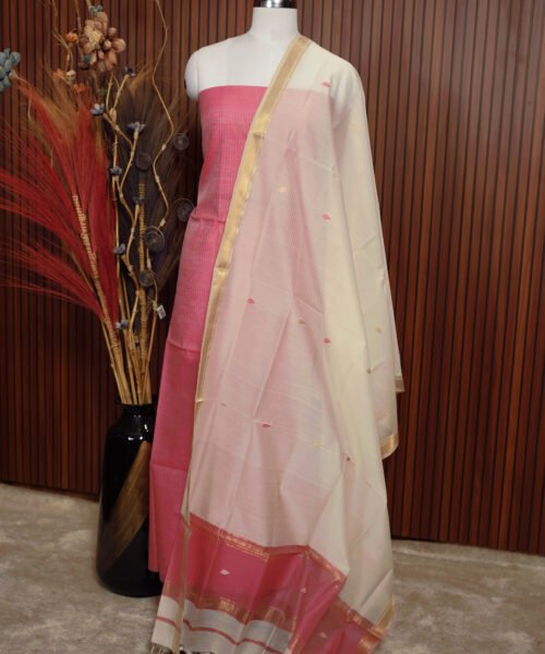 Alternative view of Handloom Maheshwari Silk Cotton Suit Set