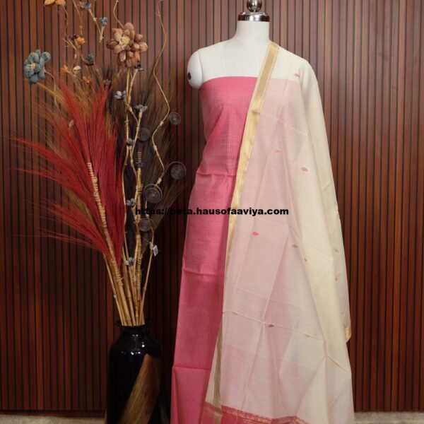 Handloom Maheshwari Silk Cotton Suit Set