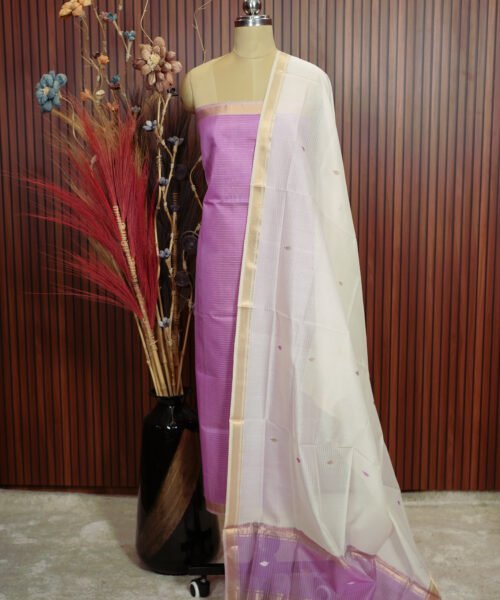 Handloom Maheshwari Silk Cotton Suit Set