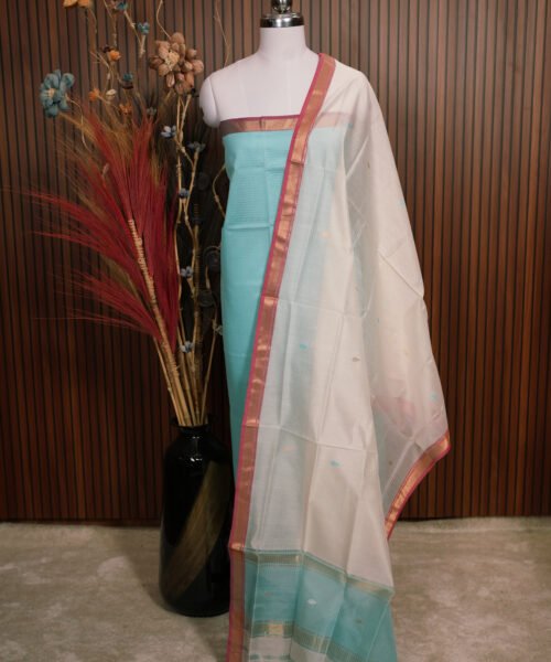Handloom Maheshwari Silk Cotton Suit Set