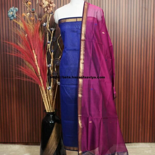 Handloom Maheshwari Silk Cotton Suit Set