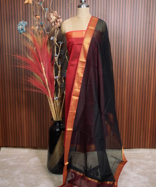 Handloom Maheshwari Silk Cotton Suit Set