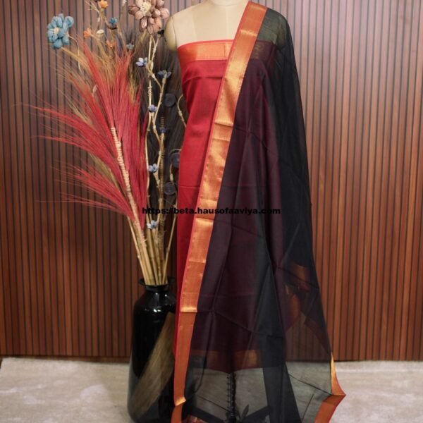 Handloom Maheshwari Silk Cotton Suit Set