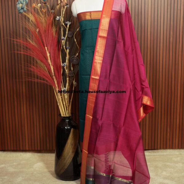 Handloom Maheshwari Silk Cotton Suit Set