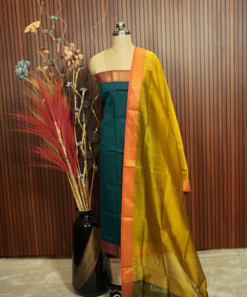 Handloom Maheshwari Silk Cotton Suit Set