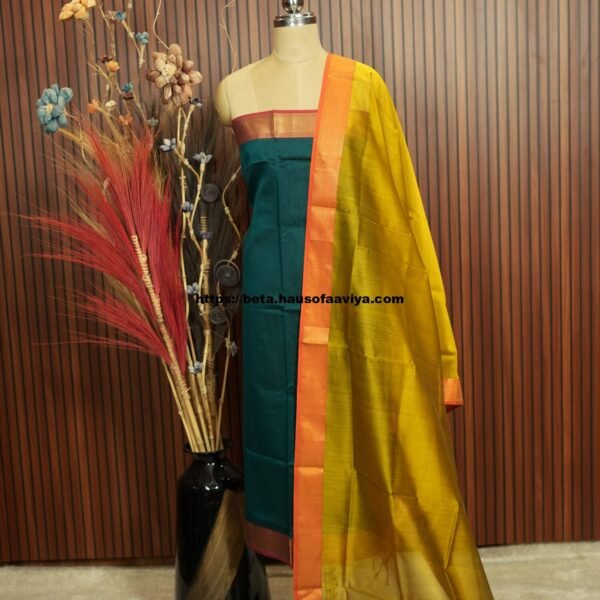 Handloom Maheshwari Silk Cotton Suit Set