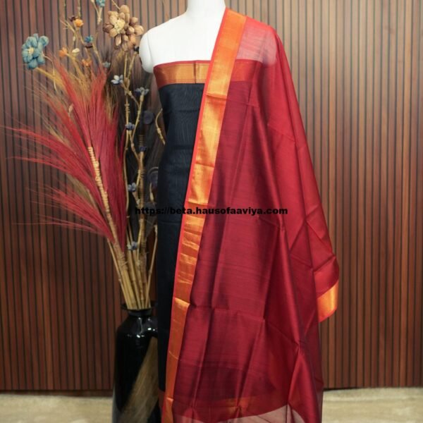 Handloom Maheshwari Silk Cotton Suit Set