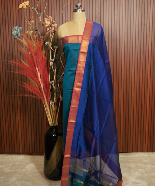 Handloom Maheshwari Silk Cotton Suit Set