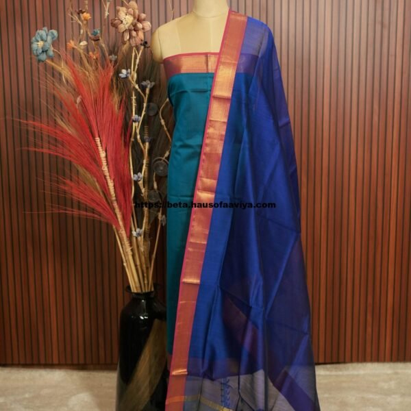 Handloom Maheshwari Silk Cotton Suit Set