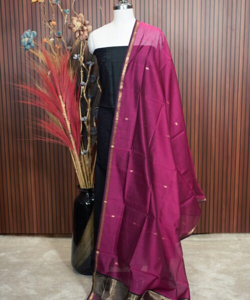 Handloom Maheshwari Silk Cotton Suit Set