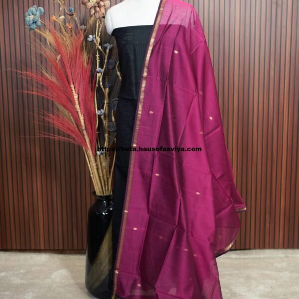 Handloom Maheshwari Silk Cotton Suit Set