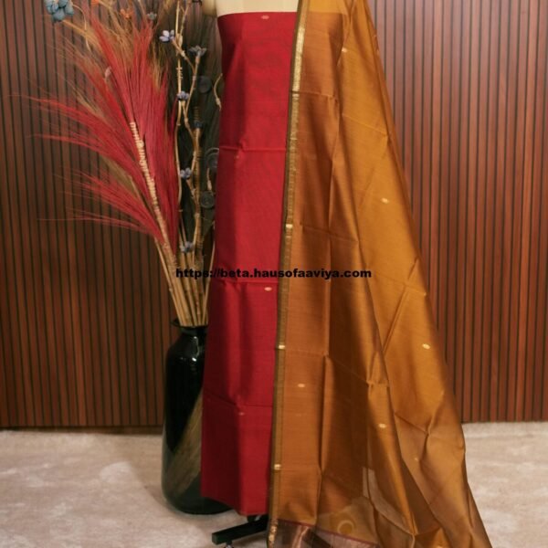 Handloom Maheshwari Silk Cotton Suit Set