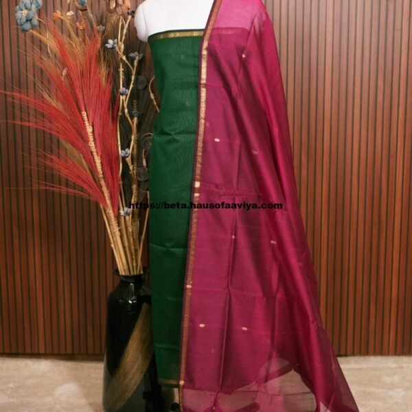 Handloom Maheshwari Silk Cotton Suit Set