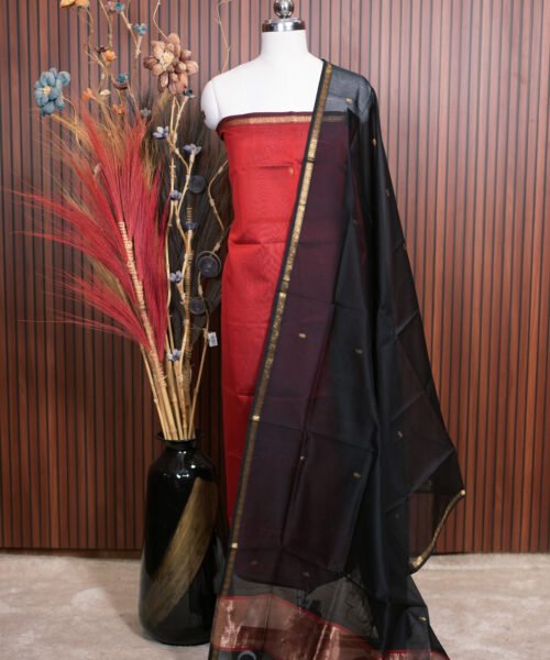 Handloom Maheshwari Silk Cotton Suit Set