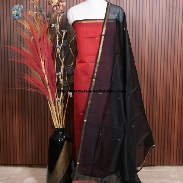 Handloom Maheshwari Silk Cotton Suit Set