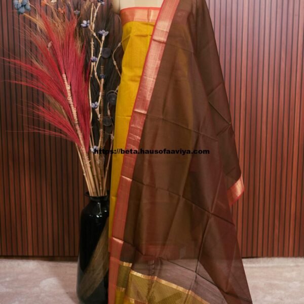 Handloom Maheshwari Silk Cotton Suit Set