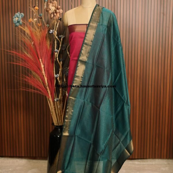 Handloom Maheshwari Silk Cotton Suit Set
