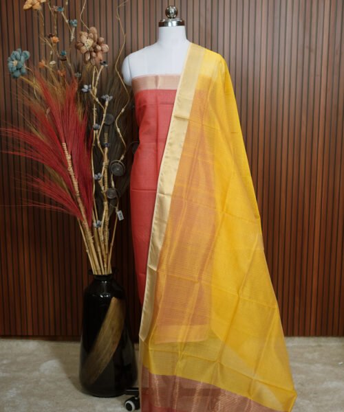 Handloom Maheshwari Silk Cotton Suit Set