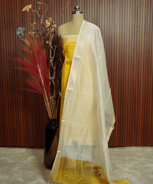 Handloom Maheshwari Silk Cotton Suit Set