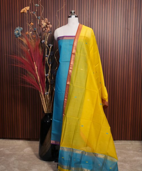 Handloom Maheshwari Silk Cotton Suit Set