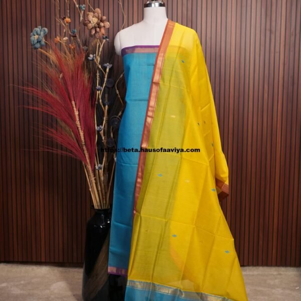 Handloom Maheshwari Silk Cotton Suit Set