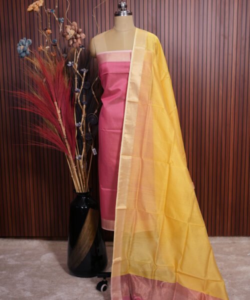 Handloom Maheshwari Silk Cotton Suit Set