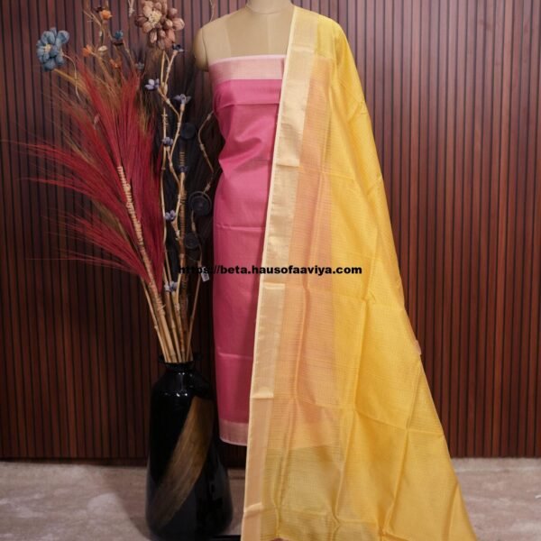 Handloom Maheshwari Silk Cotton Suit Set