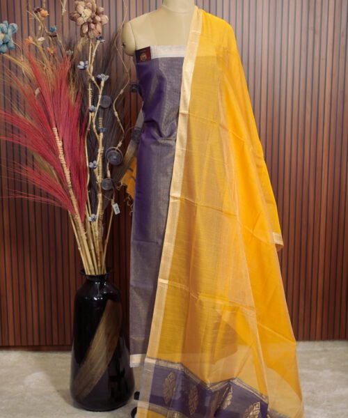 Handloom Maheshwari Silk Cotton Suit Set