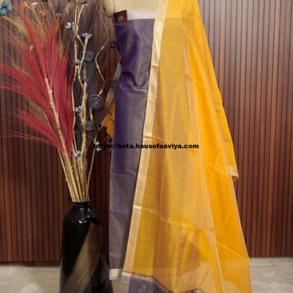 Handloom Maheshwari Silk Cotton Suit Set