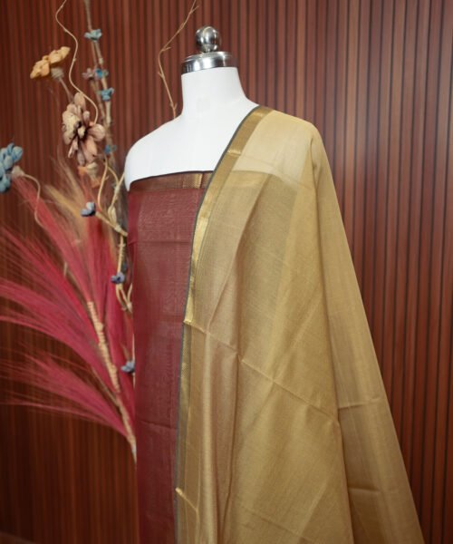 Alternative view of Handloom Maheshwari Silk Cotton Suit Set