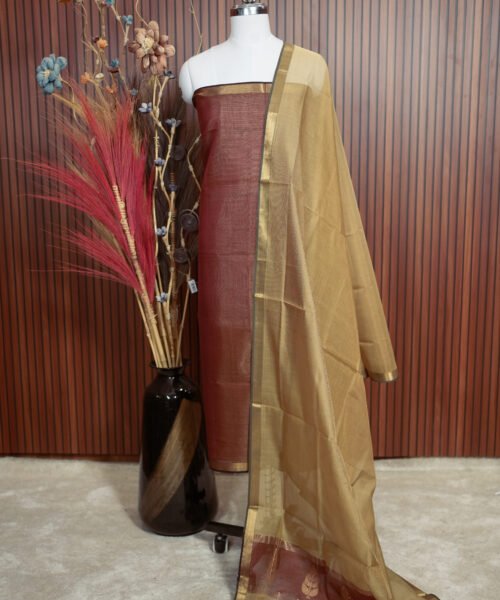 Handloom Maheshwari Silk Cotton Suit Set