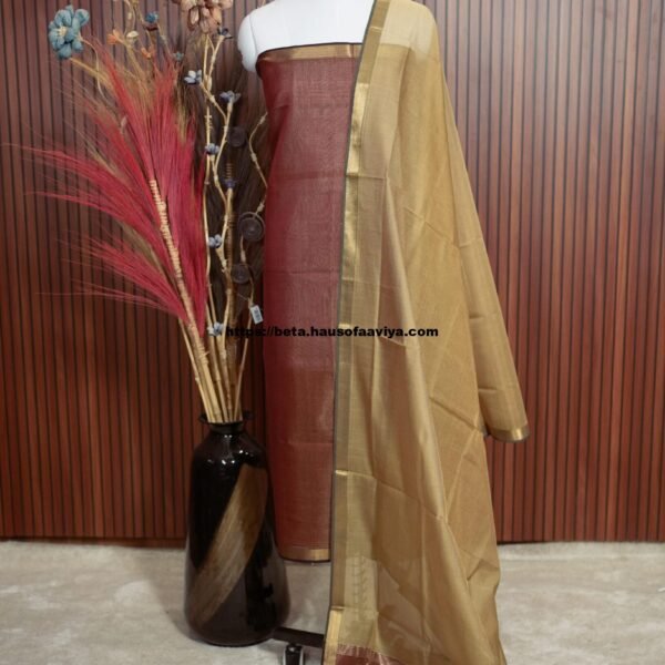Handloom Maheshwari Silk Cotton Suit Set