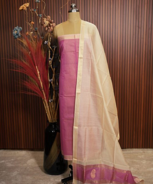 Handloom Maheshwari Silk Cotton Suit Set