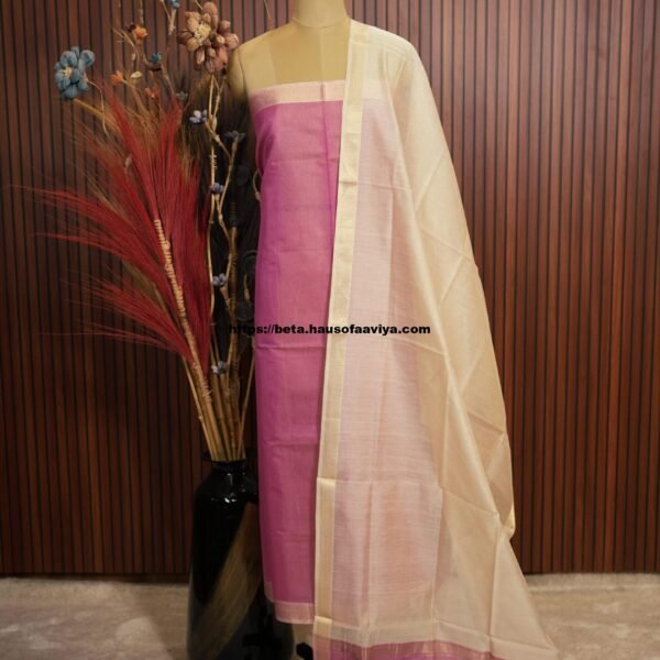 Handloom Maheshwari Silk Cotton Suit Set